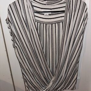 Striped Black and White Women's Top